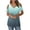 Mint Green, variant on Women's Plus Size Cold Shoulder V-Neck Tee & Blouse Tops | Short Sleeve Casual Summer Tunic T-Shirt