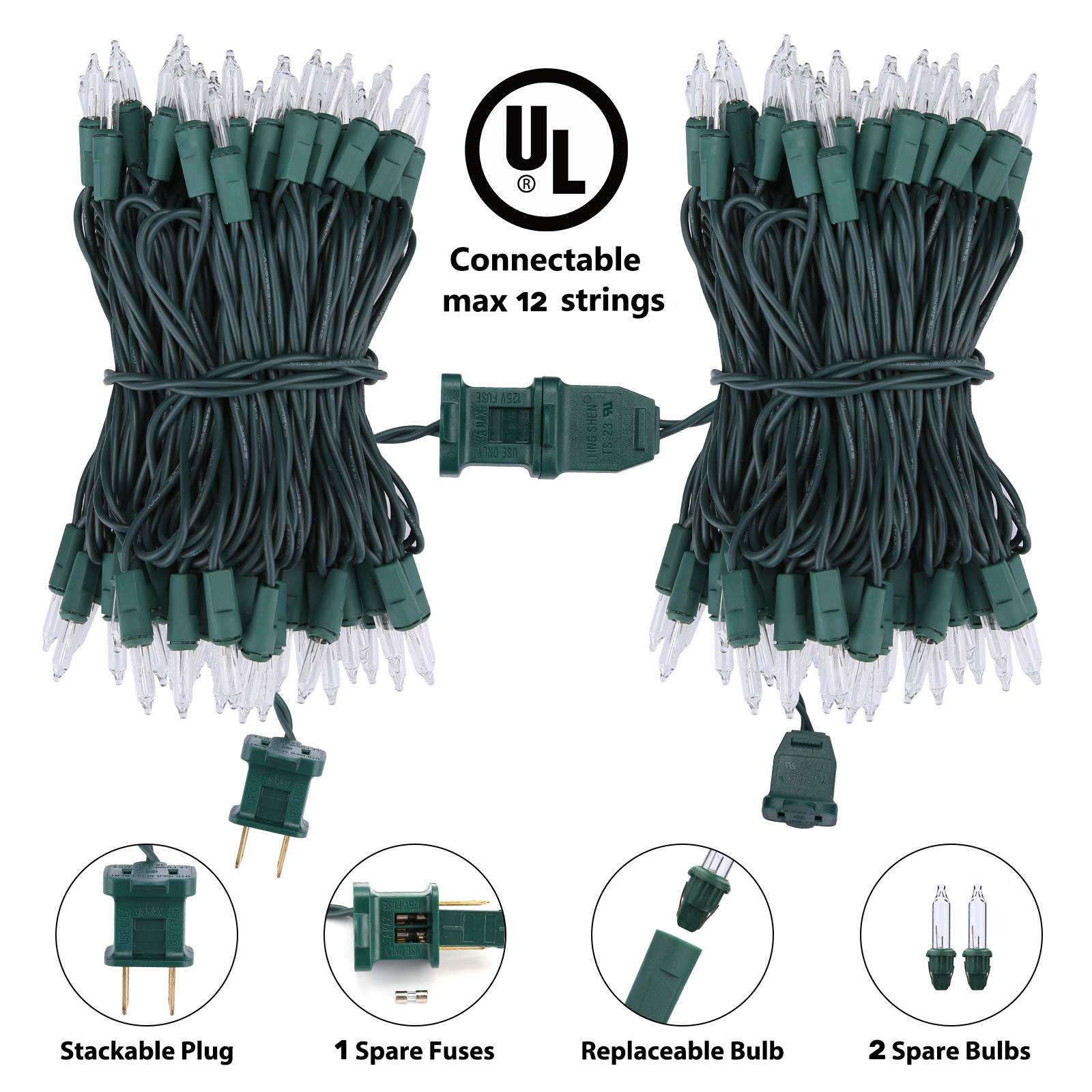 Toodour Warm White Christmas String Lights 50-Count photo 2