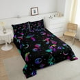 thumbnail image 2 of Cute Mushroom Comforter Set Cartoon Mushrooms Bedding Sets Colorful Rainbow Fungus Bed Comforter Set, Gradient Galaxy Stars Moon Duvet Insert Butterfly Decor Quilt King, 2 of 6