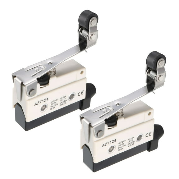 2PCS AZ-7124 SPDT 1NO 1NC Long Hinge Roller Lever Micro Limit Switch