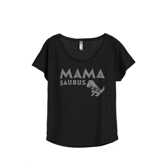 Thread Tank Mamasaurus Rex Women's Relaxed Slouchy Dolman T-Shirt Tee Heather Black Medium