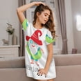 thumbnail image 3 of Pofeuu Hello Summer Gnome 2 Print Women's Loose Fit Short Sleeve Nightgown, Comfortable Sleep Dress for Women, Casual Lounge Sleepwear, Soft Cotton Sleep Dress, 3 of 6