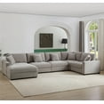 thumbnail image 7 of LolLov Furniture Polyester Modular Sectional Sofa Living Room Furniture Set, Light Gray, 7 of 7