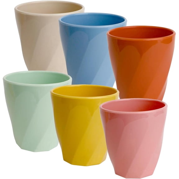 MOAMUN 6 PCS Plastic Drinking Glasses, Unbreakable Reusable Cups Set for Kitchen, Portable 9-Ounce Mixed-Color Water Glasses Stackable, BPA-Free, Shatter-Proof, Dishwasher-Safe