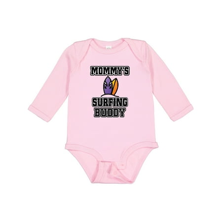 

Inktastic Mommy Surfing Buddy Surfboard Gift Baby Boy or Baby Girl Long Sleeve Bodysuit
