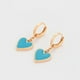 thumbnail image 5 of Modernos Aretes Arracadas Corazón Colgante Oro 14K Lam azul Unitalla, 5 of 7