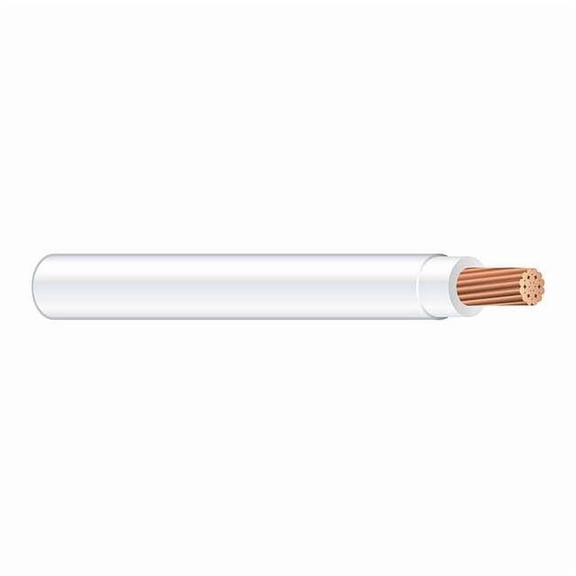 XHHW Building Wire, Copper, 10 AWG, 1C, White, Stranded, 500 ft