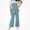Blue, variant on Girls Top And Pants (4-13 Years) Puff Sleeve Color Block Belted Outfit 100% polyester Set Pink Size 8