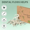 thumbnail image 3 of Natural Dental Floss Picks 75 Pack – Organic Biodegradable Floss Sticks with Strong Bamboo Charcoal Thread & Vegan Cornstarch Handle – No Plastics, No Artificial Flavours - Kraft Paper Box, 3 of 4