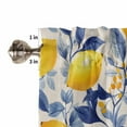 thumbnail image 5 of nqOlkjepod Yellow Lemon Farmhouse Short Window Curtain Valances, Blue Leaf Vintage Botanical Summer Spring Rod Pocket Kitchen Valances for Living Room Bedroom Bathroom Cafe, 1 Panel - 42" x 12", 5 of 8