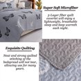 thumbnail image 6 of Butterfly Queen Quilt Set - Soft Microfiber Lightweight 3-Piece for All Season, Grey (1 Quilt, 2 Shams), 6 of 8