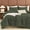 Olive Green-02, variant on Comforter Set ,Linen Like Textured Bedding Comforter for Size Bed 3 count(1 Solid Comforter Cornflower Blue and 2 Pillowcases) Soft Lightweight Bedding Set