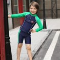thumbnail image 4 of Boys 3 Piece Swimsuits Sunscreen Wetsuit Long Sleeve Rashguard with Cap for 2T-16T, 4 of 8