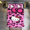 thumbnail image 7 of Hello Kitty Duvet Cover Set 3-Piece Bedding Set Soft Warm And Comfortable Soft Bed Set with 1 Duvet Cover And 2 Pillowcases for Bedroom All Season 102"x90", 7 of 7