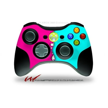 Ripped Colors Hot Pink Neon Teal - Decal Style Skin fits Microsoft XBOX 360 Wireless Controller (CONTROLLER NOT INCLUDED) by WraptorSkinz