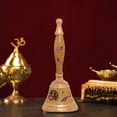 thumbnail image 5 of Decorative Hand-held Hindu Puja Bell - Pooja Ghanti for Home/Office - Designer Brass Musical Jingle Bell for Christmas (Yellow), 5 of 5