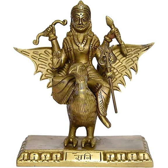 Taajoo Brass Shani Dev Statue God Shani Maharaj Idol Murti for Home