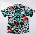 thumbnail image 4 of FYMNSI Daddy and Me Hawaiian Matching Outfits Father Son Tropical Print Matching Shirts Summer Men Boys Father's Day Tops (Boy 6-7Y), 4 of 9
