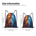 thumbnail image 2 of Xecao Red And Blue Fire Lion Pattern Sports Drawstring Backpack - String Swim Gym Bag with Wet Proof Pocket for Women&Men-Medium, 2 of 6