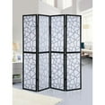 thumbnail image 4 of Roundhill Furniture Giyano Rice Paper/Wood 4-Panel Screen Room Divider in Black, 4 of 5