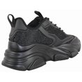 thumbnail image 3 of Berness Women Chunky Platform Sneakers Rhinestone Bling Fashion Trainers Lace Up Casual Athletic Shoes CHARLEE Black 7, 3 of 5