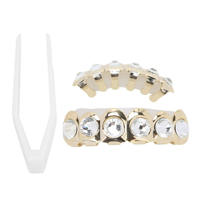 Halloween Hip Hop Teeth, Brass Hip Hop Teeth Brace For Birthday Present For Halloween Party For Concert For Hip Hop Fashion Show Gold