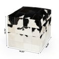 thumbnail image 3 of Victorian Hair On Hide Black And White Ottoman, 3 of 11