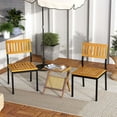 thumbnail image 2 of Costway Dining Chair Set of 2 Modern Patio Chairs/Acacia Wood Backrest, Slanted Seat, 2 of 8