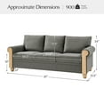 thumbnail image 6 of 81" Wide Farmhouse Sofa with Roll Arms, Striped Linen Fabric for Living Room Apartment, Charcoal, 6 of 6