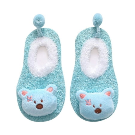 

GEjnmdty Cute Cartoon Baby Socks Bottom Anti-slip for Friend Gifts (Light Green Kitten)