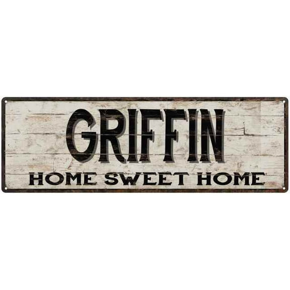 GRIFFIN Rustic Home Sweet Home Sign Gift 6x18 Metal Decor 106180084114