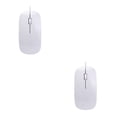 thumbnail image 1 of Transemion Mouse Wired Optical Computer Mouses Skin Touch Computers Fitting Laptop Gift Networking Keyboards Table Study White 2Set, 1 of 6