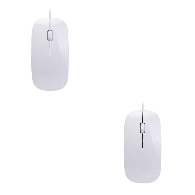 Transemion Mouse Wired Optical Computer Mouses Skin Touch Computers Fitting Laptop Gift Networking Keyboards Table Study White 2Set