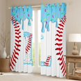 thumbnail image 2 of Manfei Baseball Initial L Curtains Pack of 2 (42x84 Each),Ice Cream Curtains Blackout, 2 of 5