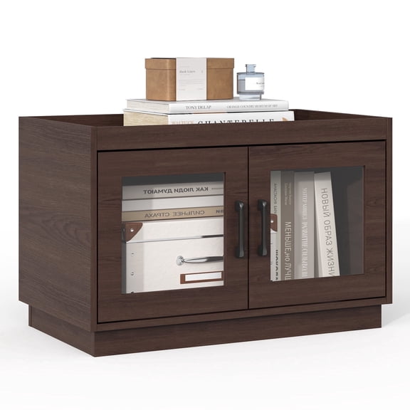 Stackable Storage Drawers, 28" Wide Storage Bins with 2 Doors for Closet Organizers, Wood Stackable Closet Organizer Modern Large Stackable Storage Units for Living Room Hallway Bedroom, Brown