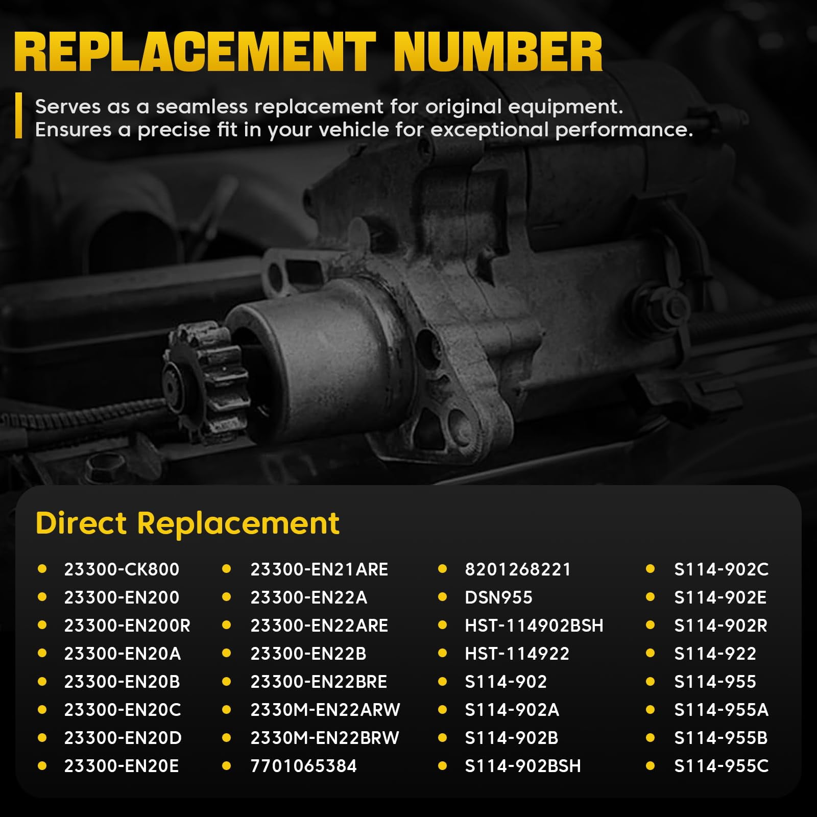 New Starter 17982 for Nissan Sentra Versa Cube 07-19 1.6L 1.8L 2.0L City Express 15-18 Replace # 19317693 23300EN20A