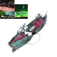 thumbnail image 4 of Shipwreck Aquarium Decorations, 2 Parts Hiding Place Fish Tank Shipwreck Decorations  For Fish Tanks Dark Color, 4 of 8