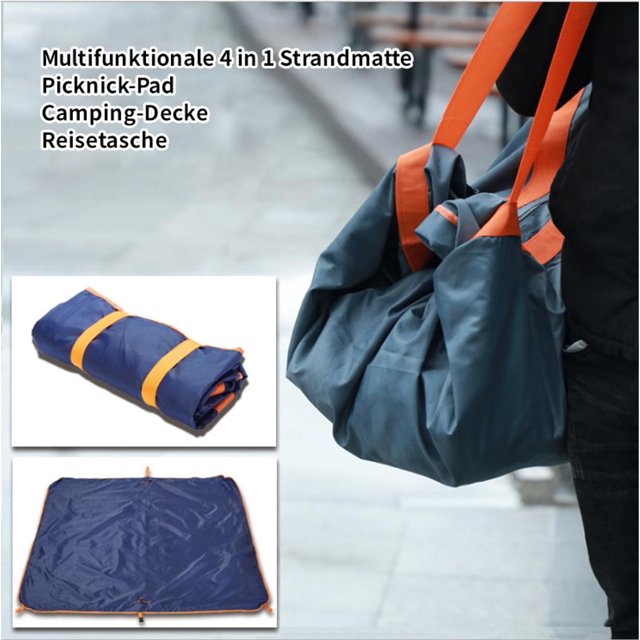 Colchoneta de playa multifuncional 4 en 1, almohadilla de picnic, manta de camping, bolsa de viaje, bolsa de deporte Fason LL-0808