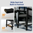 thumbnail image 3 of WINSOON Tall Adirondack Chair Set of 2 with Connecting Tray,Outdoor Bar Stools-Black, 3 of 6