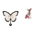 thumbnail image 1 of Reloj De Pared De Mariposa Acrílico Para Oficina, Comedor, Habitación Infantil, Casa De Campo Con Estatua De Perro Colorida, Escultura De Cachorro, Artesanía Multicolor, Adorno De Animal, 1 of 8