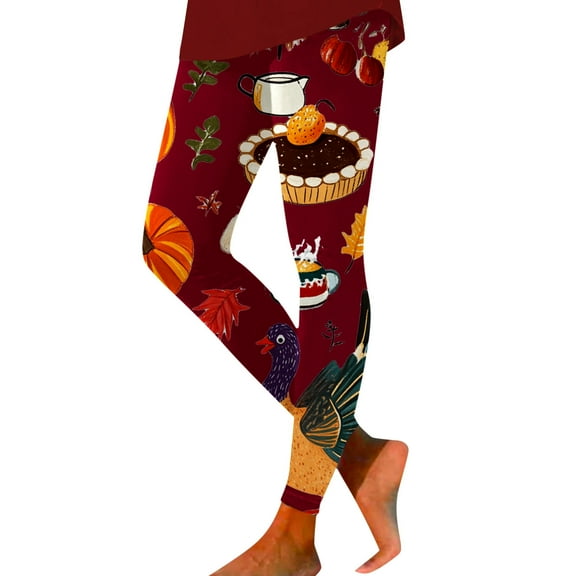Thanksgiving Turkey Print Womens Leggings Soft Comfortable Breathable Workout Yoga Pants For Everyday Wear