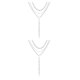 thumbnail image 2 of Sonducket Collar Cadenas Brillo Exquisito Ajustable Borlas largas Accesorios diario Gargantillas Collares en capas para mujeres Plata 3 capas 2Conjunto, 2 of 6