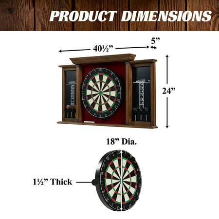 Barrington - Sherwood Wood Veneer Dart Cabinet - Brown/Black/Red