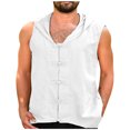 thumbnail image 3 of Nnhblu Tank Top Vest Men Hooded Sleeveless Casual Shirts for Men White L, 3 of 6