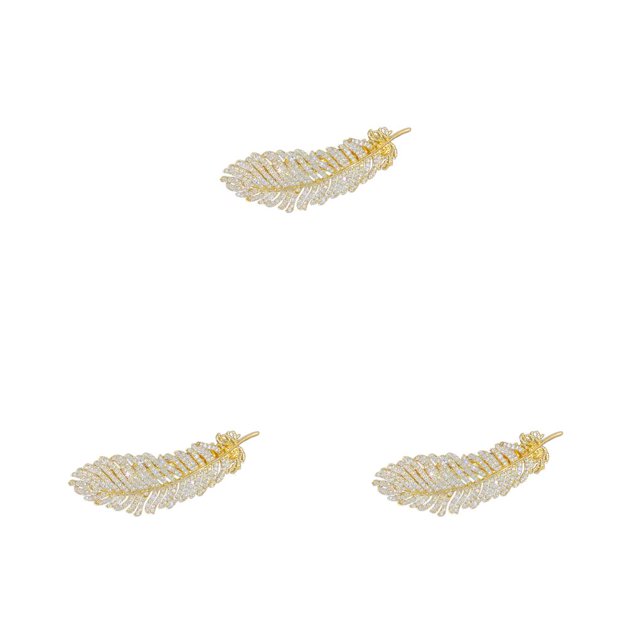 fastboy Pinces à Cheveux Diamant-Intégré Accessoires pour Cheveux de Femme Épingles à Cheveux Simples Pince Multifonctionnelle Décorations Doré 3Set