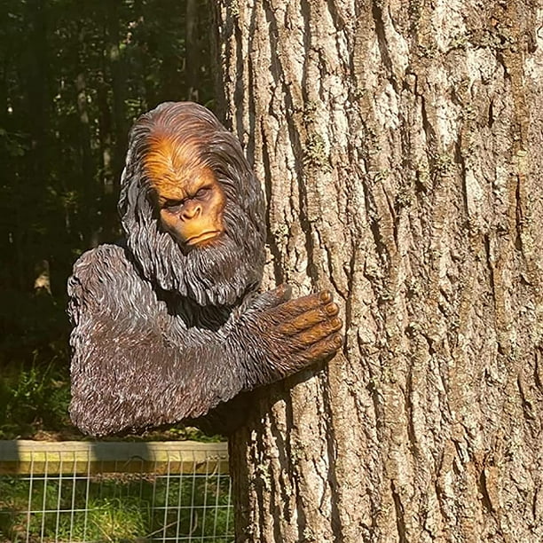 Bigfoot Tree Hugger Garden Decor Funny Yeti Garden Peeker