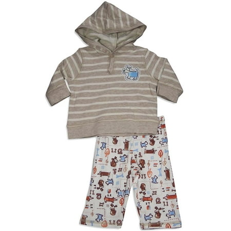 

Pepper Toes - Baby Boys Long Sleeve Dog Hoody Pant Set 30338-3Months (NATURAL)
