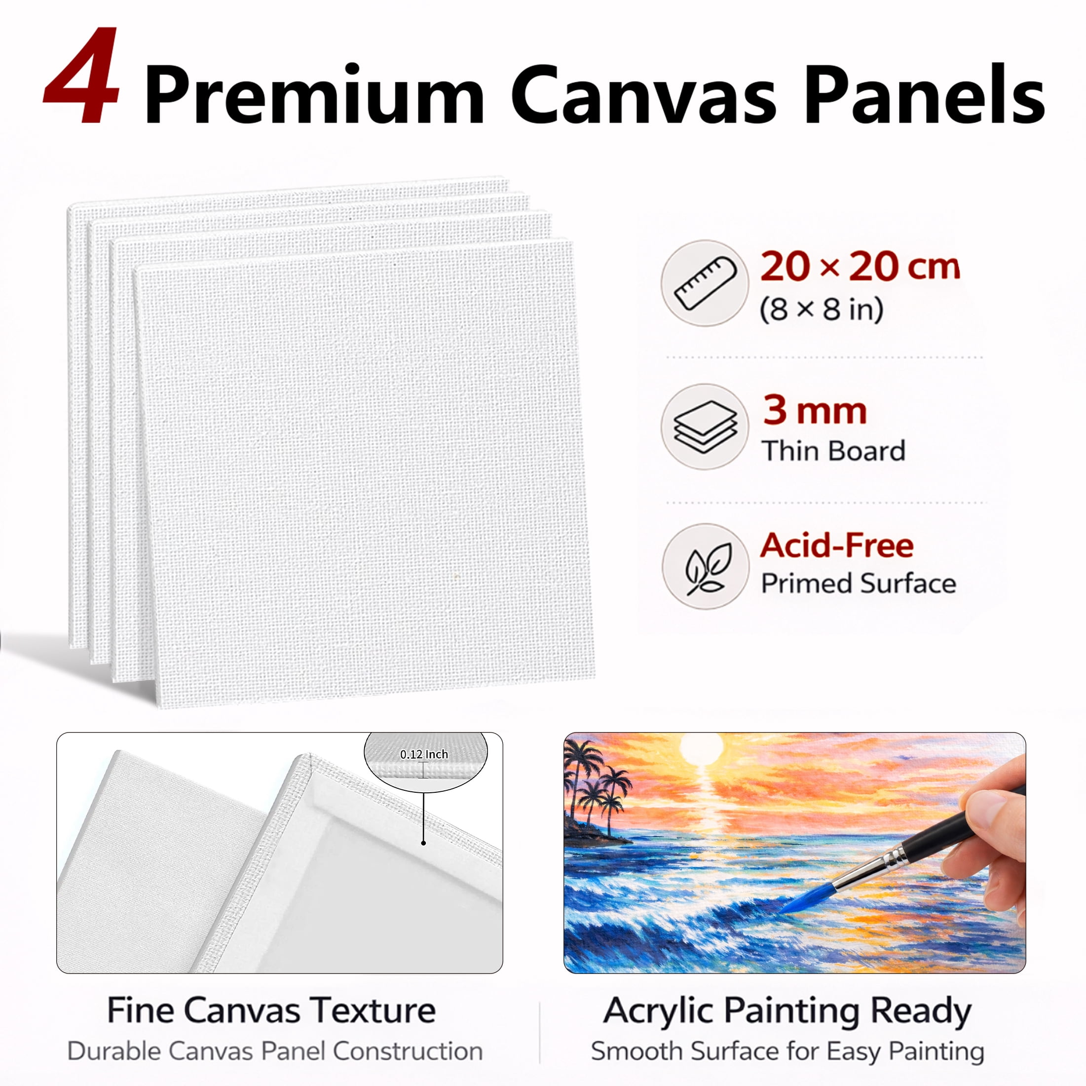 MISUMISO Acrylic Paint Set, 24 Colors Acrylic Paint with 4 Canvas Panels, 10 Brushes, Wooden Easel, Palette & Paint Knives – All-in-One Art Supplies Kit for Beginners & Artists