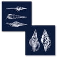 thumbnail image 1 of Blue and White  Sea Shells Silhouette Set; Coastal Decor; 2-12x12" Unframed Paper Posters, 1 of 3