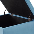 thumbnail image 4 of Classic Square Button Tufted Storage Ottoman Linen Upholstered Coffee Table With Nailhead Trims, 4 of 11